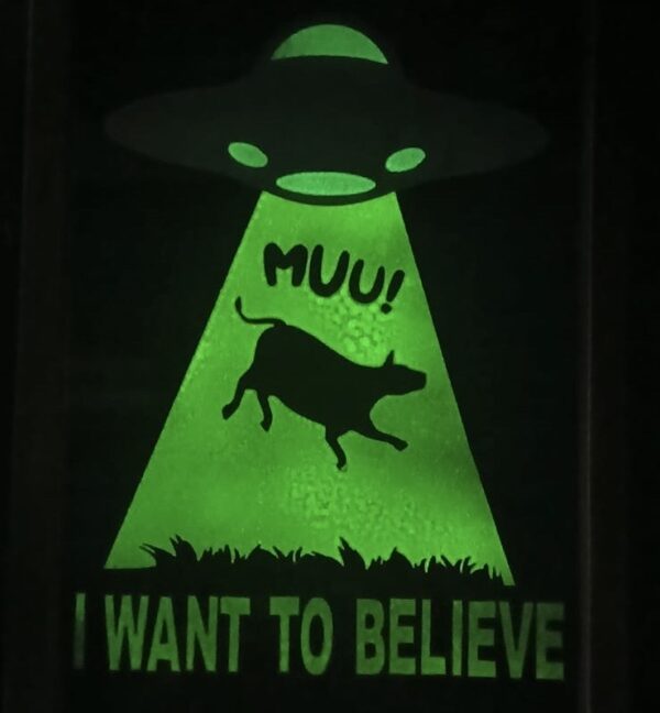 Quadro I Want To Believe - Brilha No Escuro - Hoover 3D Artesanal - Imagem 3