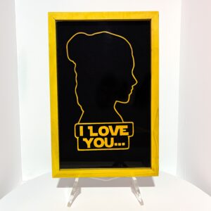 Conjunto De Quadros Star Wars Leia e Han Solo - Brilha No Escuro - Hoover Artesanal